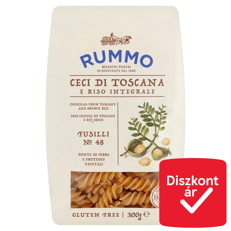 Rummo Fusilli Dry Pasta Made from Chickpeas and Brown Rice 300 g