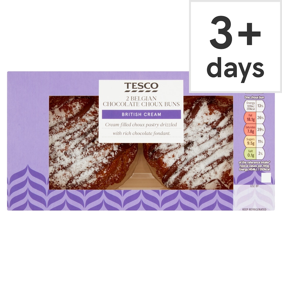 Tesco Chocolate Choux Buns 2 Pack