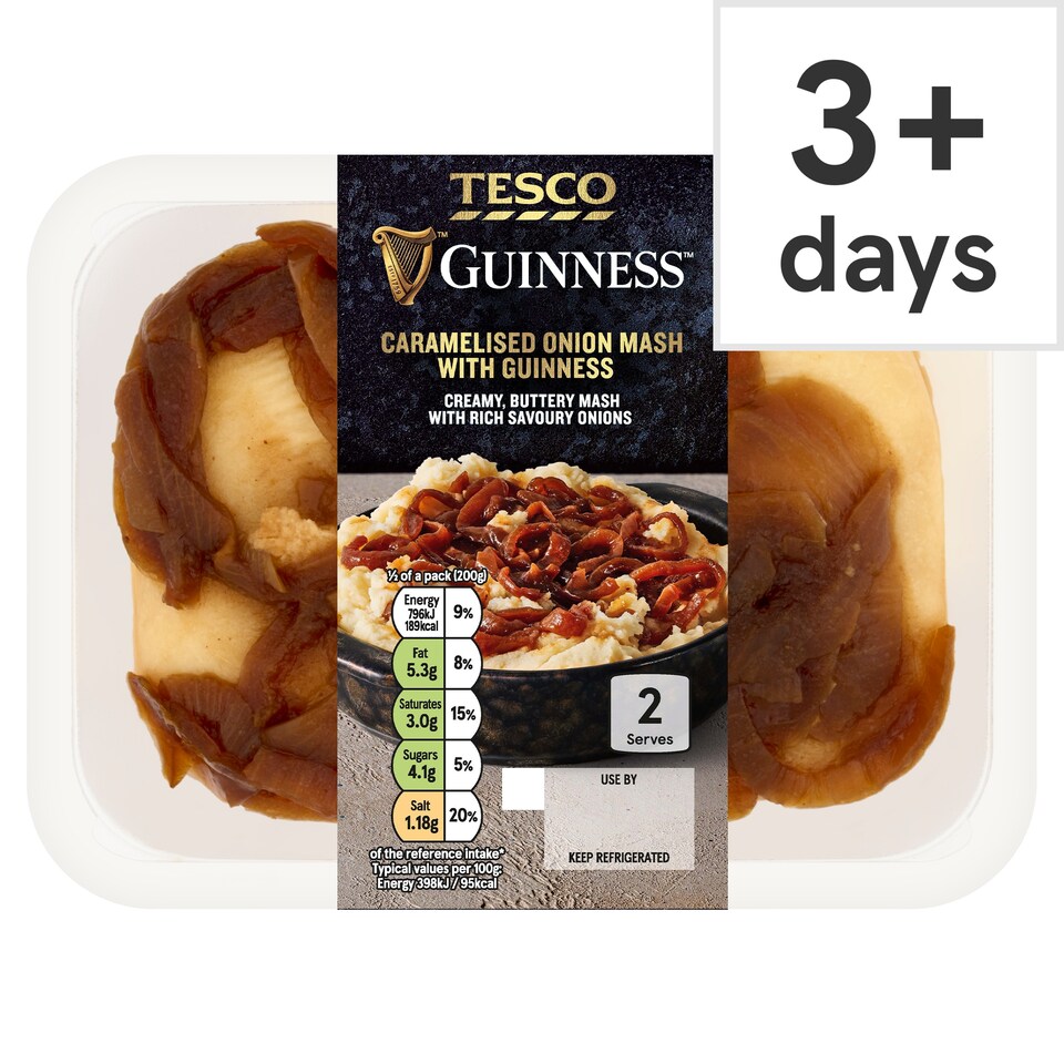 image 1 of TESCO Guinness Caramelised Onion Mash with Guinness 400g