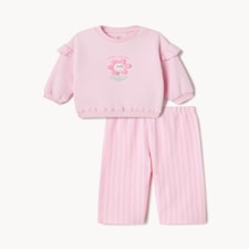 F&F Baby 2-Piece Cotton Rich Floral Set in Pink