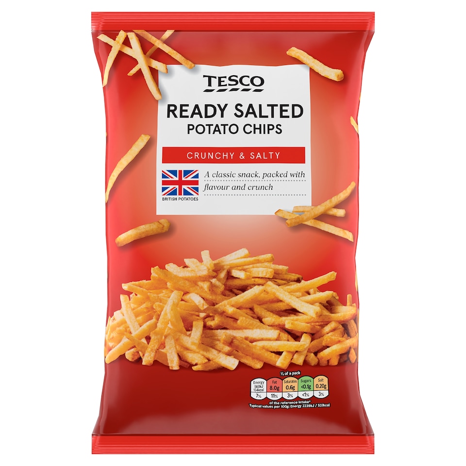 Tesco Ready Salted potato Chips 150g