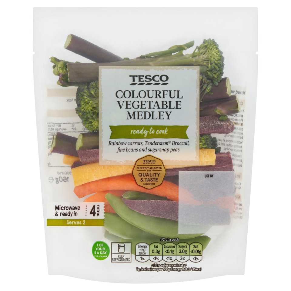 image 1 of Tesco Colourful Vegetable Medley 160g