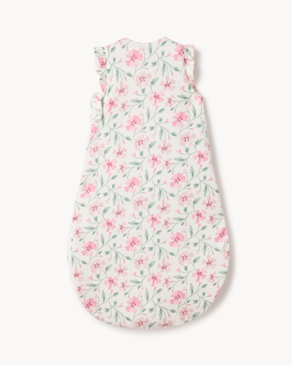 image 1 of F&F Baby Pure Cotton Floral Print 2.5 Tog Sleeping Bag in White