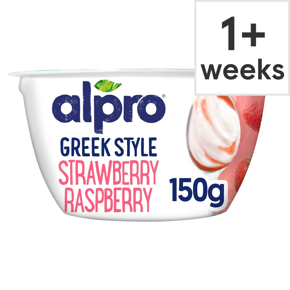 image 1 of Alpro Greek Style Strawberry Raspberry Yoghurt Alternative 150g