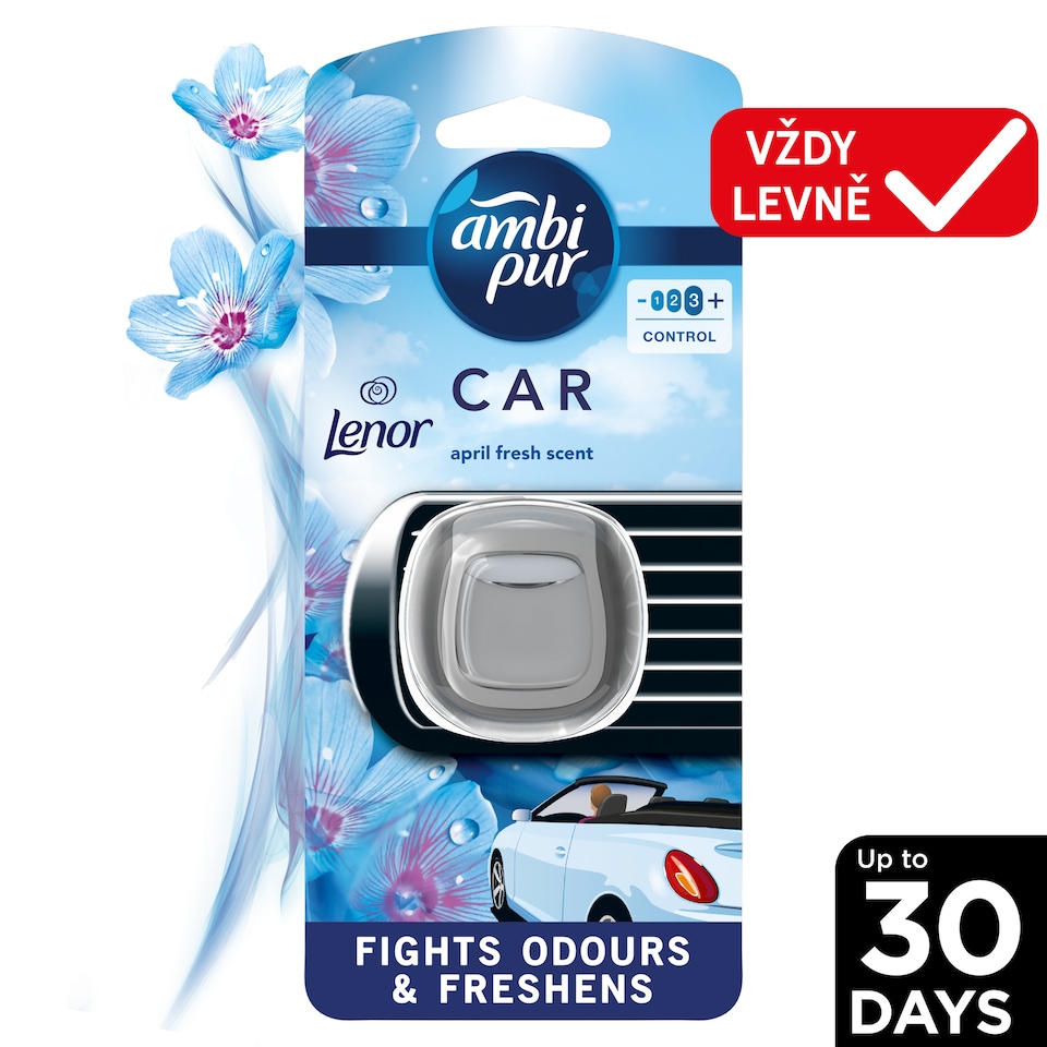 Ambi Pur April Fresh Lenor Osvěžovač Vzduchu Do Auta, Náhradní Náplň - Klip 1 ks