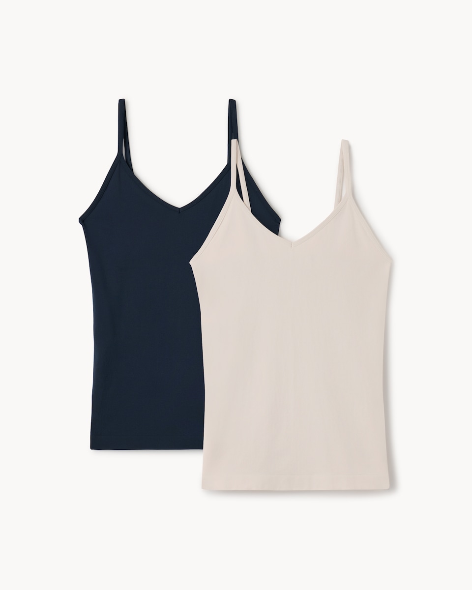 image 1 of F&F 2-Pack WARMPLUS™ Contour Seamfree Thermal Cami Tops in Multi