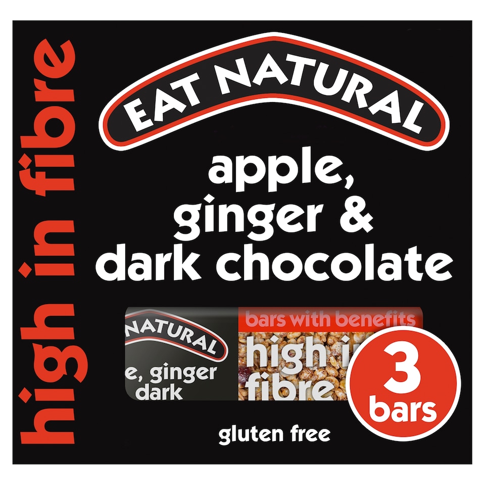 Eat Natural Bars Apple, Ginger & Dark Chocolate 3 X 45G