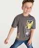 image 1 of Pokémon Pikachu and Charizard Pure Cotton Short Sleeved T-Shirt in Grey