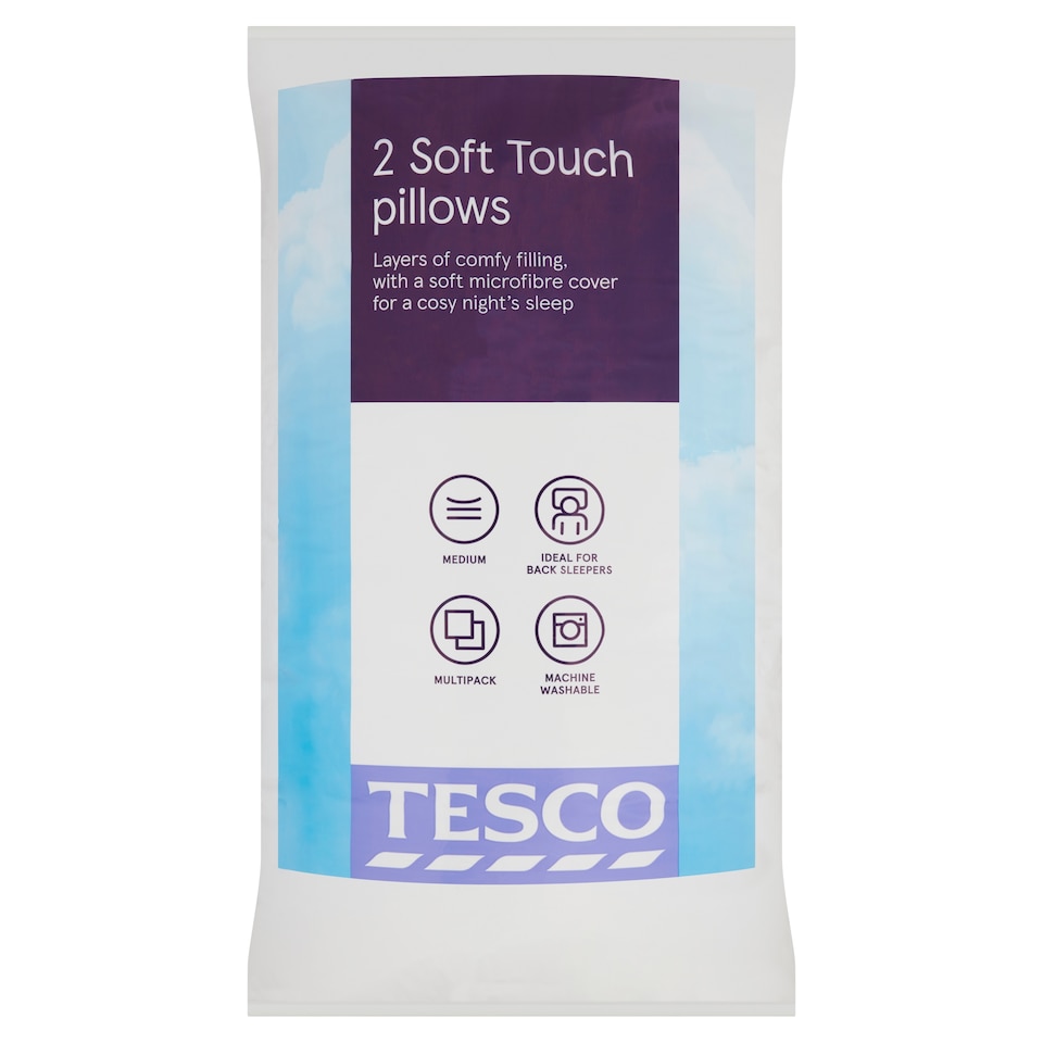 Tesco Soft Touch Pillow 2 Pack (Medium)