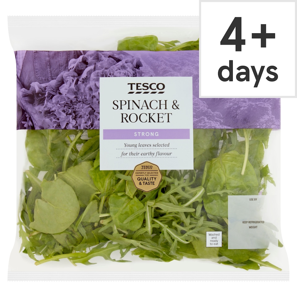 Tesco Spinach And Rocket Salad 50G