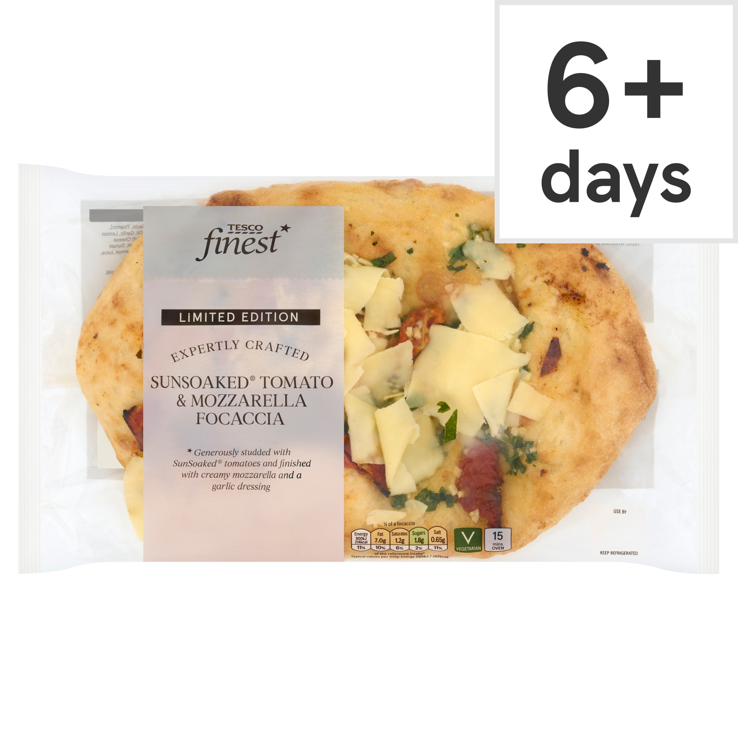 Tesco Finest Sun Soaked Tomato & Mozzarella Focaccia Limited Edition 325g