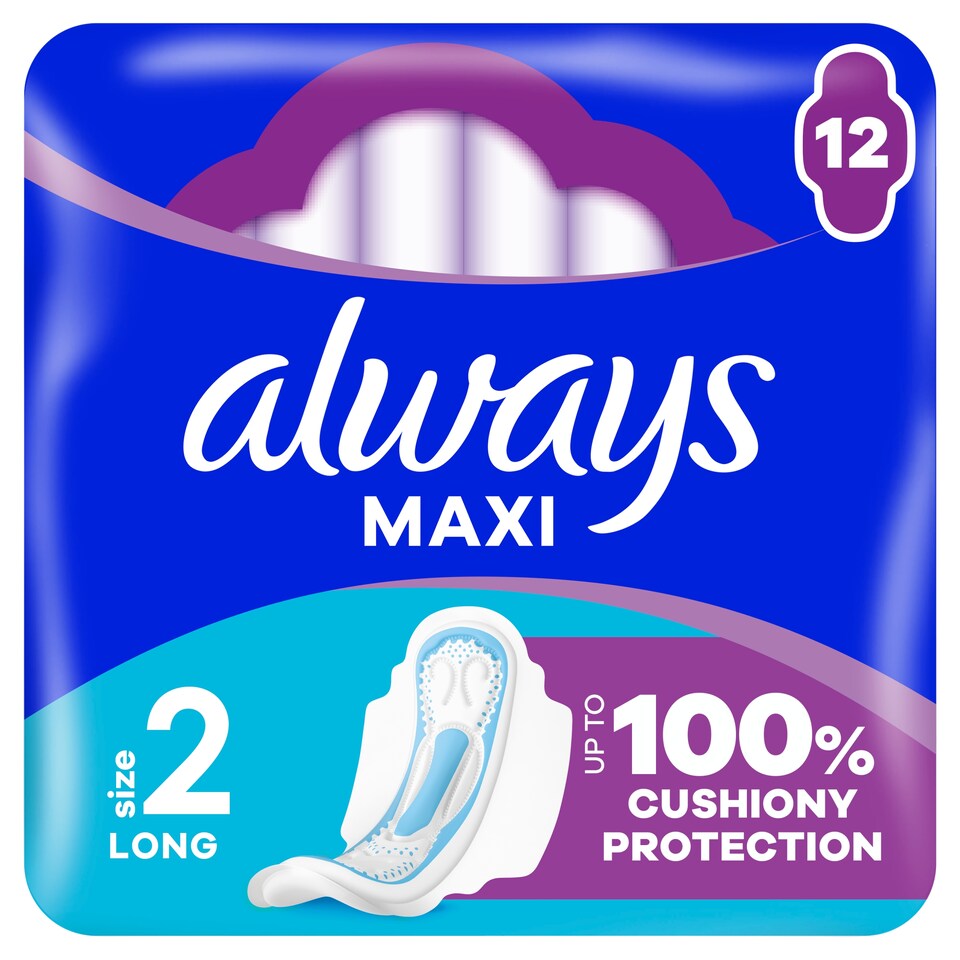 image 1 of Always Maxi Size 2 Long With Wings 12 Pack