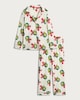 image 4 of The Grinch Wreath Print Shirt and Trousers Pyjamas in Stone
