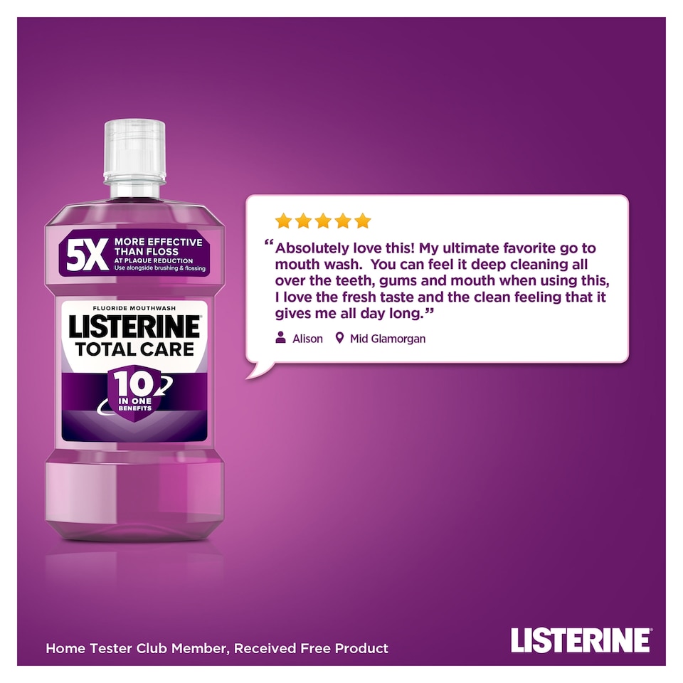 image 1 of Listerine Total Care 10-in-1 Benefit Clean Mint Mouthwash 500ml