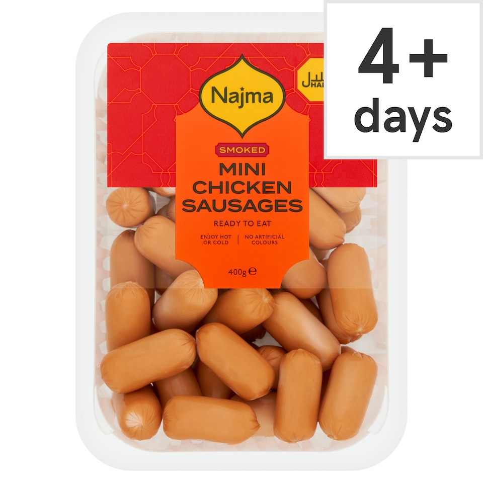 Najma Halal Mini Chicken Sausages - Smoked 400g