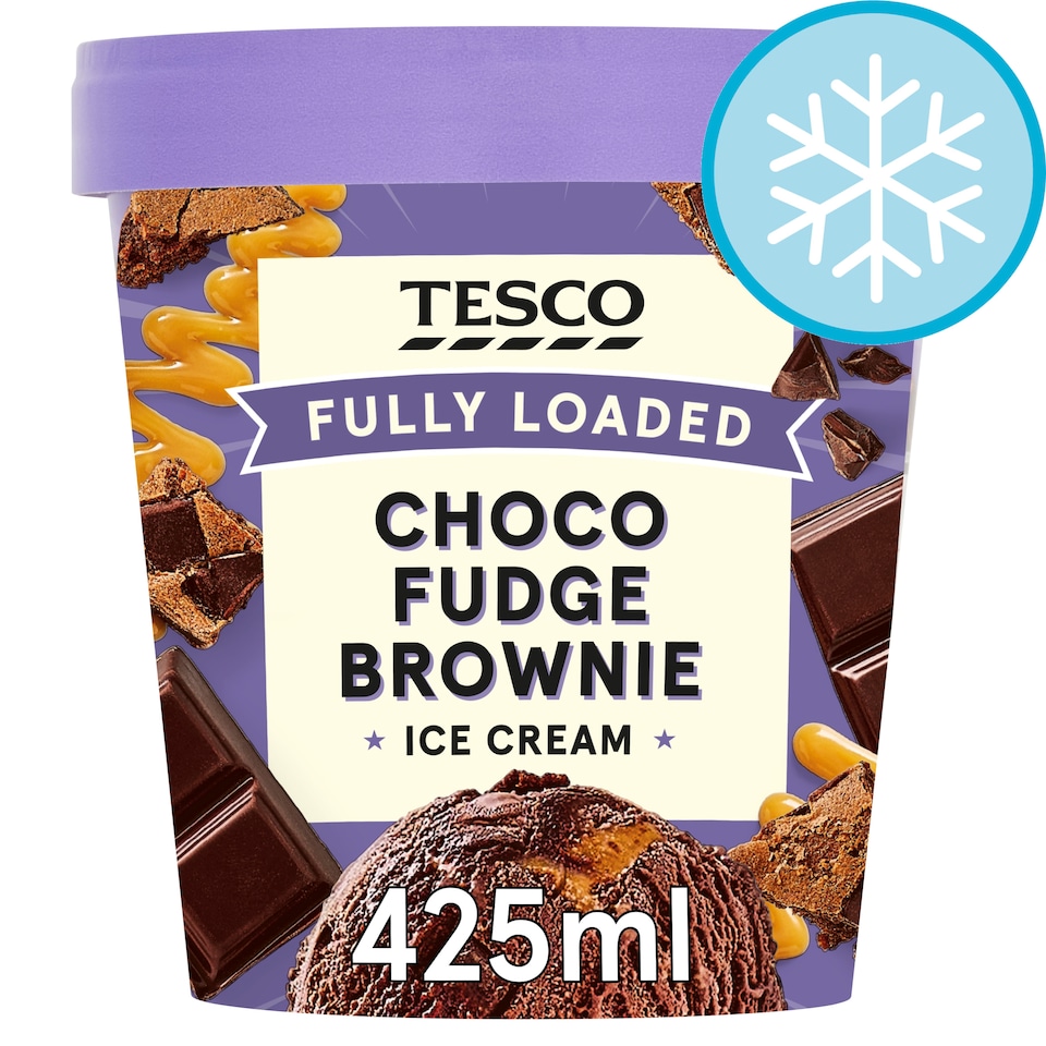 Tesco Fully Loaded Choco Fudge Brownie Ice Cream 425ml