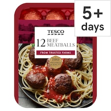Tesco 12 Beef Meatballs 336G