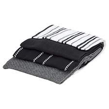 Tesco Black Dobby Tea Towel 4 Pack