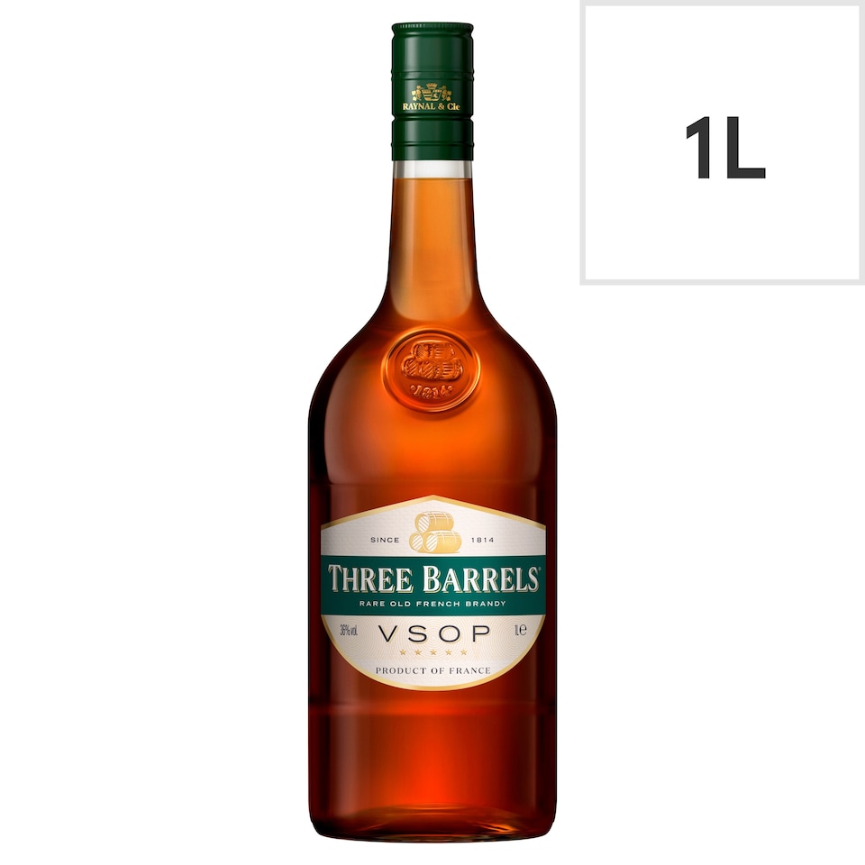 THREE BARRELS BRANDY 1 LITRE