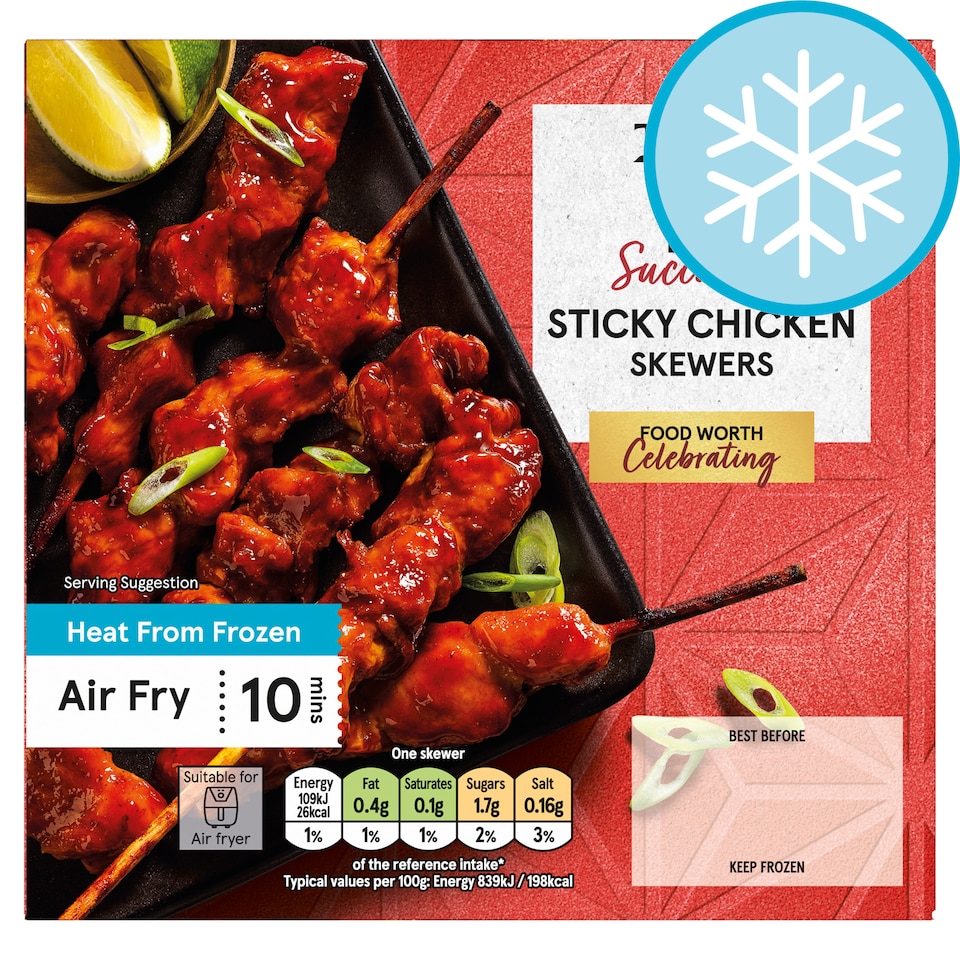Tesco Sticky Chicken Kebabs 10 Pack 180g