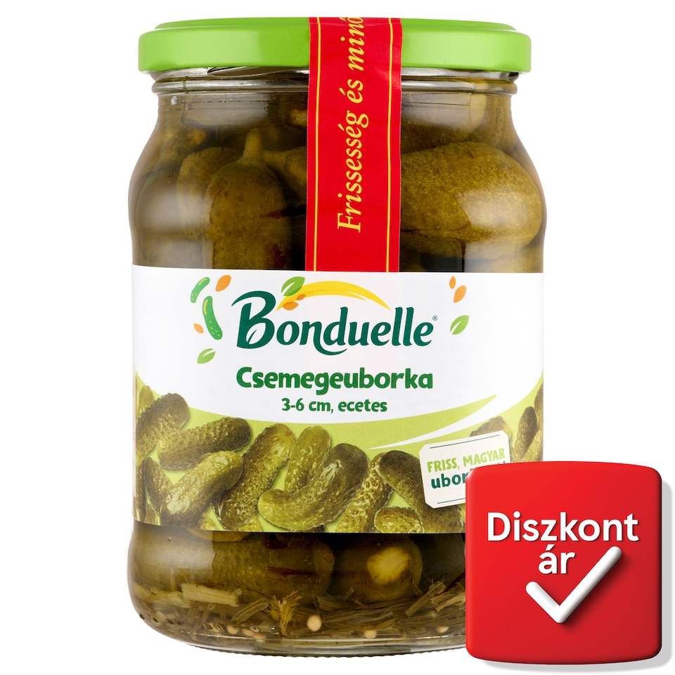 Bonduelle ecetes csemegeuborka 3-6 cm 550 g  1. kép