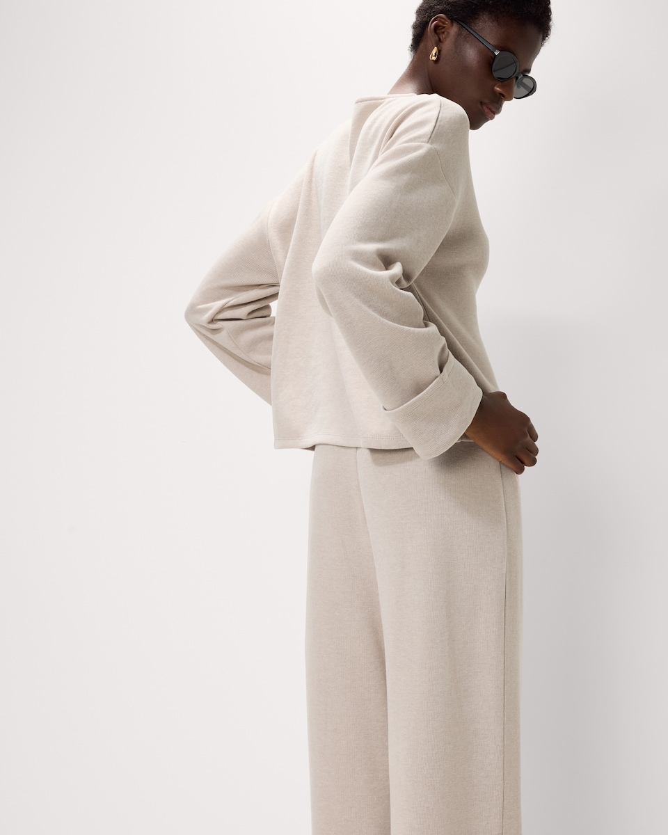 image 1 of F&F Brushed Cardigan and Trousers Set in Neutral