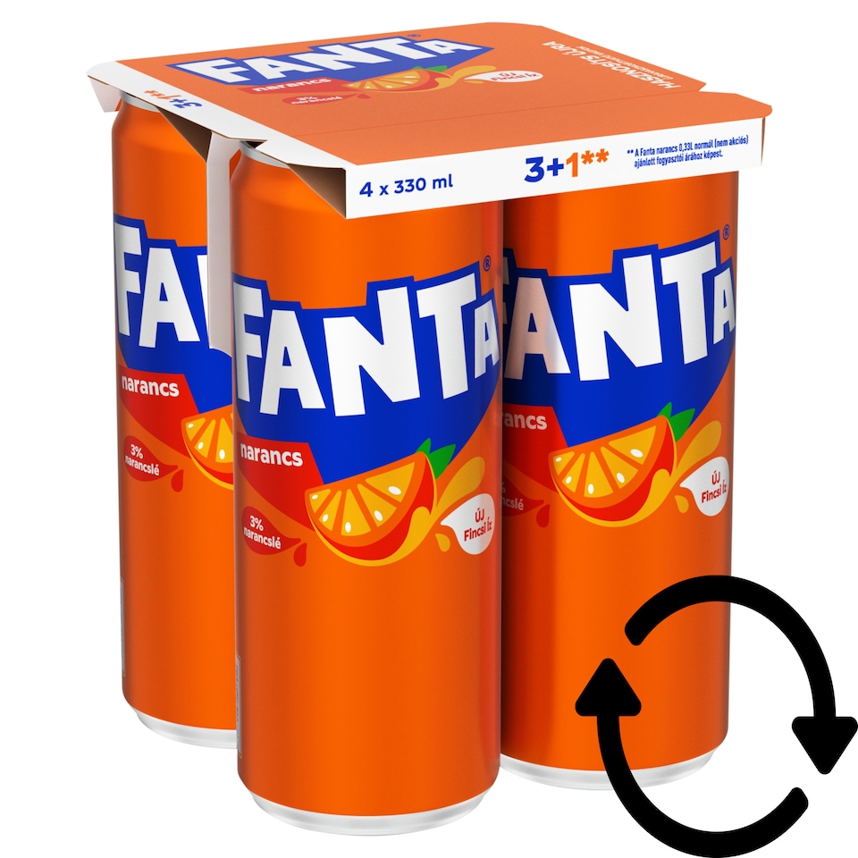 Fanta Carbonated Orange Flavoured Soft Drink 4 x 330 ml