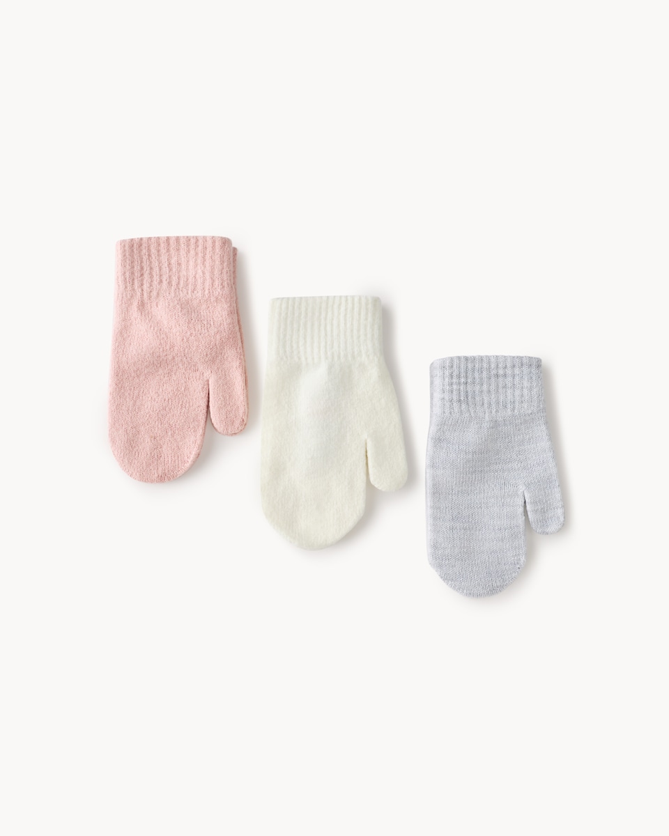 image 1 of F&F Girls 3-Pack Magic Mittens in Multi