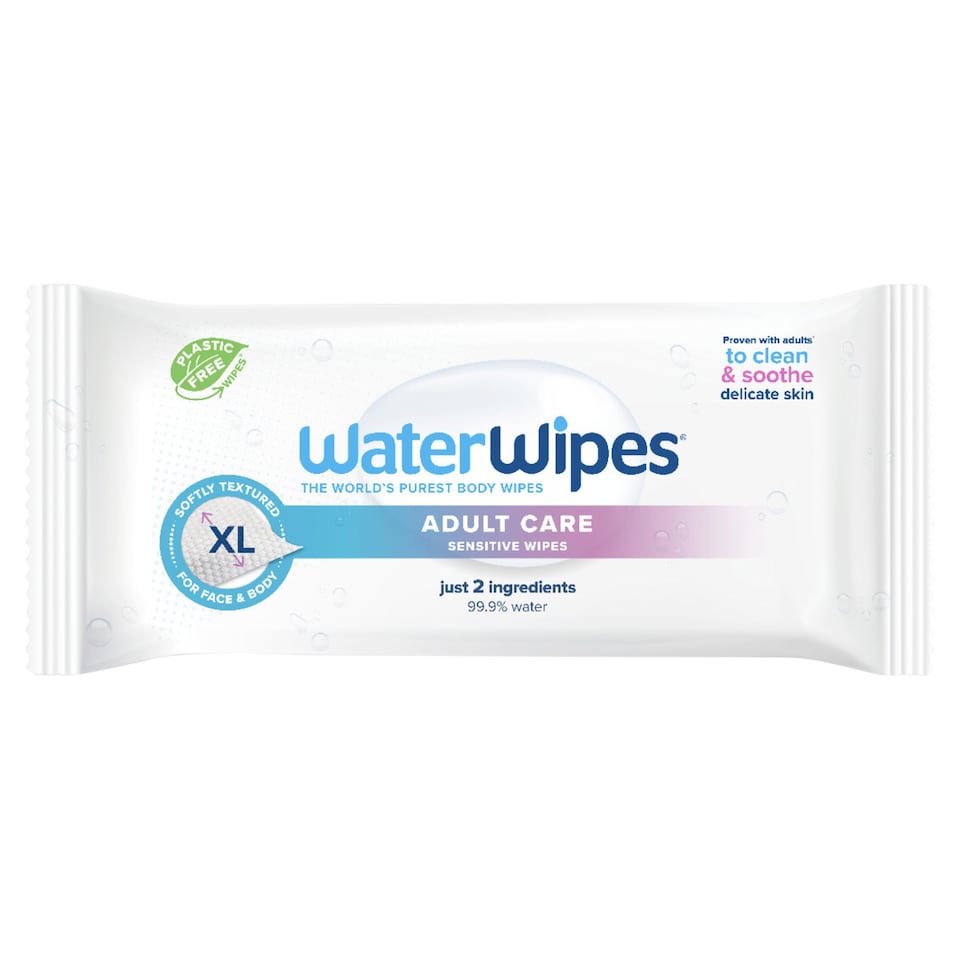image 1 of WaterWipes Adult Care Sensitive Wipes 30 wipes