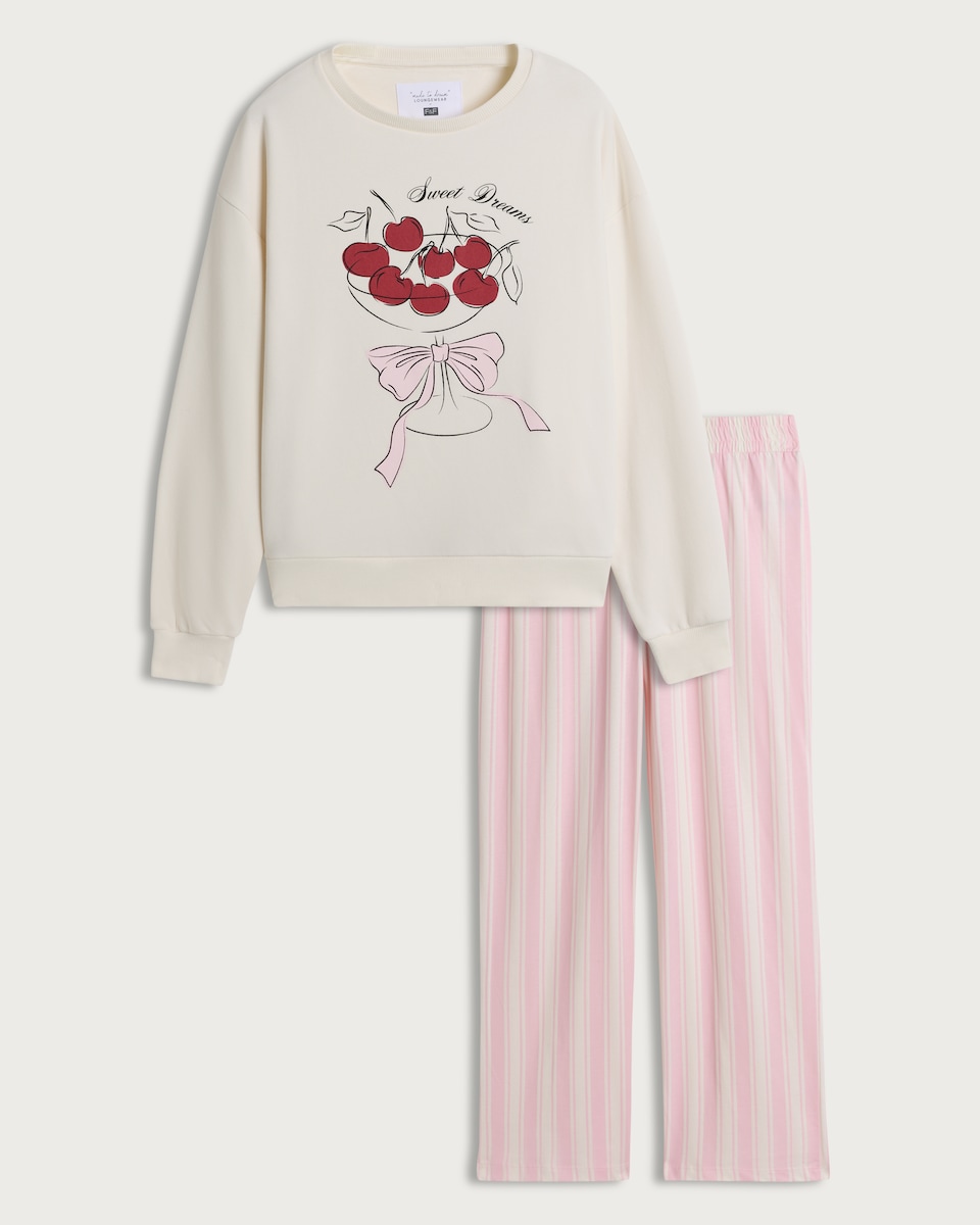 F&F Cotton Rich Sweet Dreams Pyjama Set in Cream