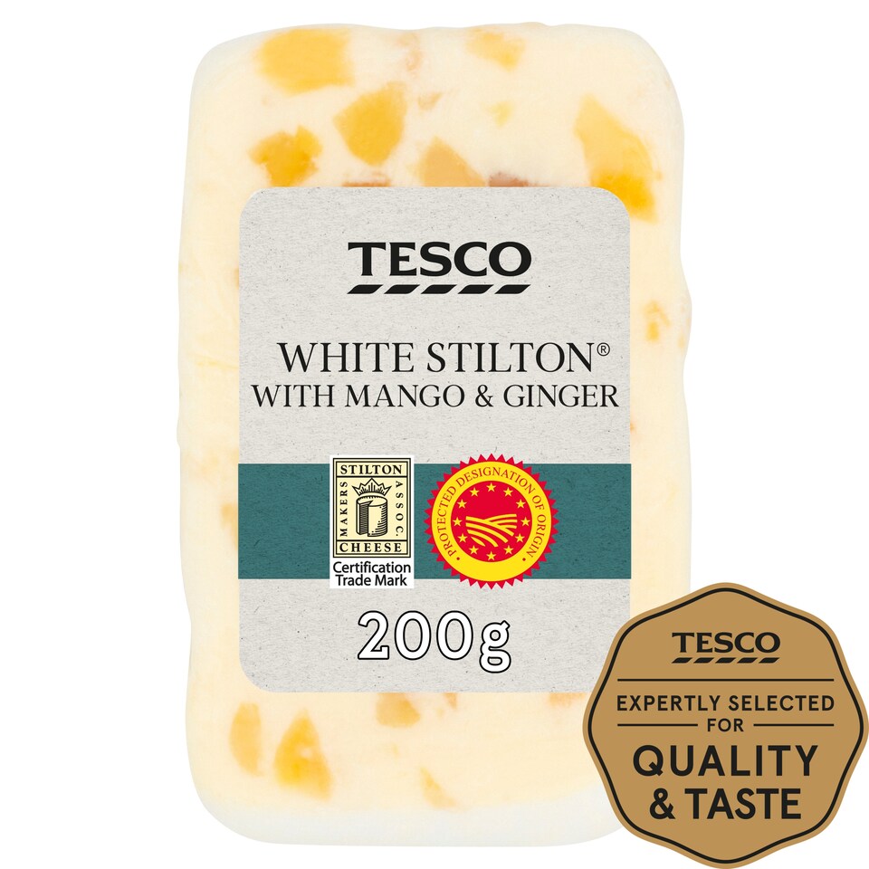 Tesco White Stilton Mango & Ginger Cheese 200G