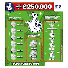 £250,000 JACKPOT SCRATCHCARD