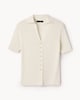 image 5 of F&F Knitted Short Sleeved Polo Shirt in Cream