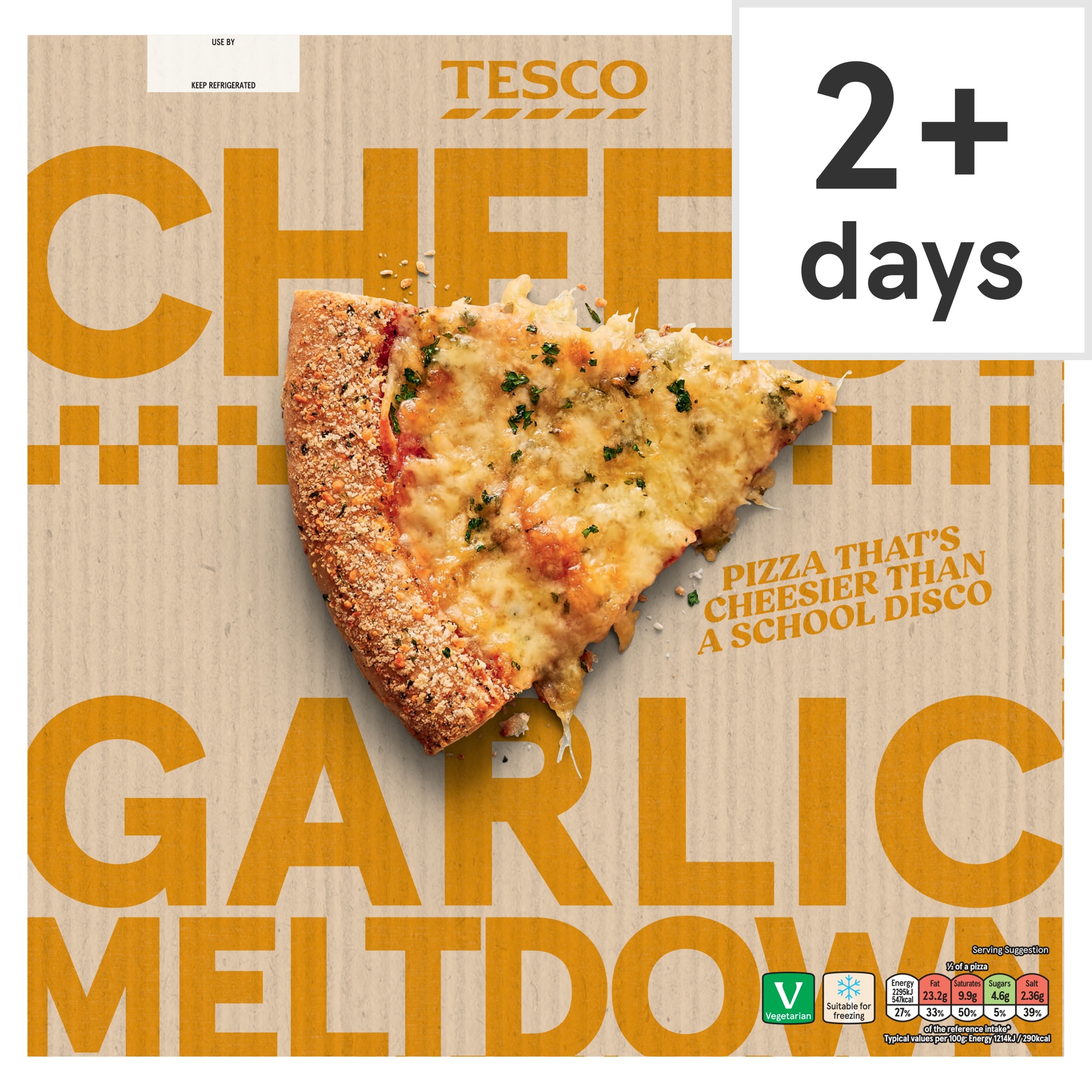 Tesco Cheesy Garlic Meltdown Pizza 385g