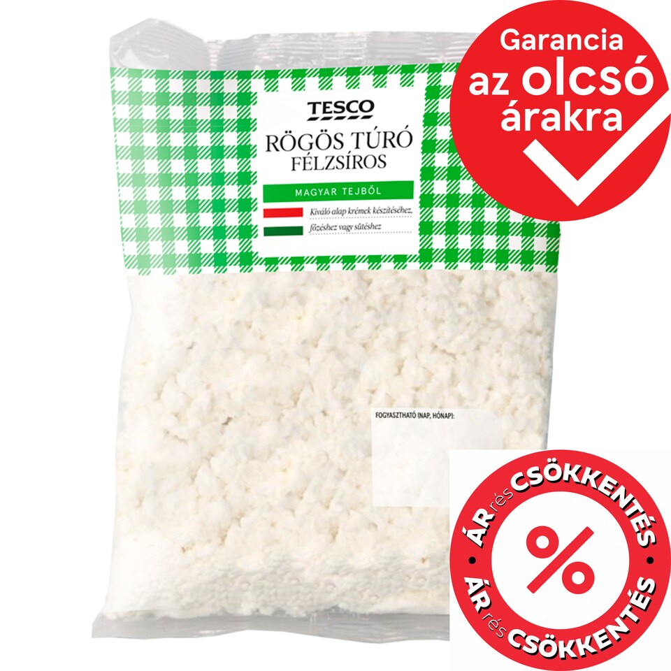 Tesco félzsíros rögös túró 500 g