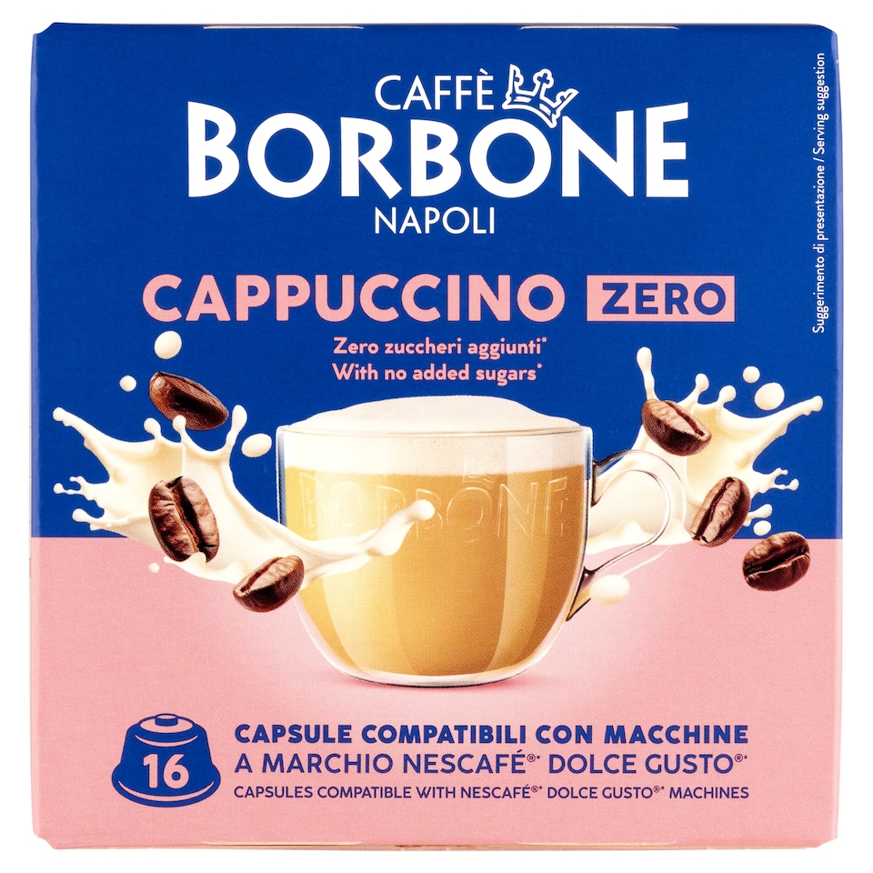 Caffè Borbone zsírszegény cappuccino ízesítésű instant kávéitalpor készítmény 16 x 12 g (192 g)