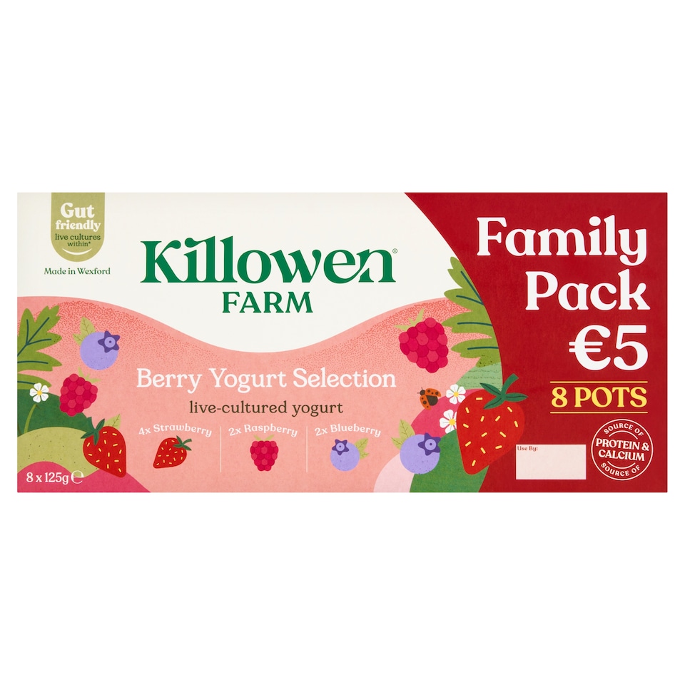 Killowen Farm Berry Yogurt Selection Family Pack 8 x 125g