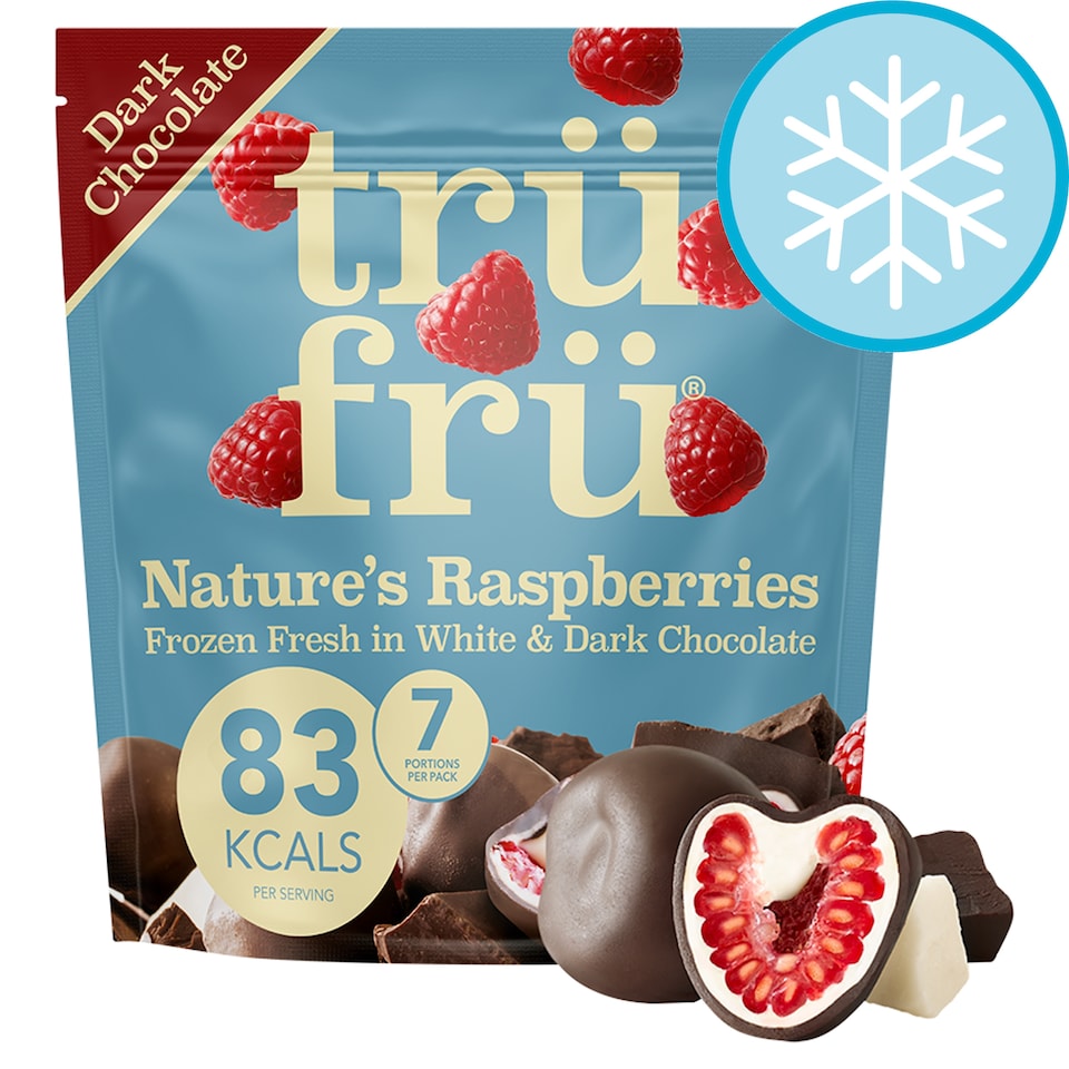 image 1 of trüfrü  Raspberry White & Dark Chocolate 200g
