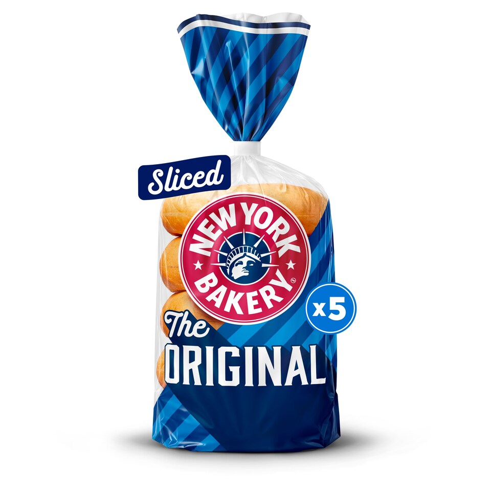 image 1 of New York Bakery Co The Original Plain Bagels 5 Pack
