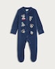 image 2 of Disney Mickey Mouse & Friends Velour Sleepsuit in Navy