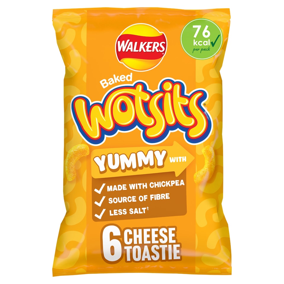 image 1 of Walkers Wotsits Cheese Toastie Multipack Crisps 6 x 16g