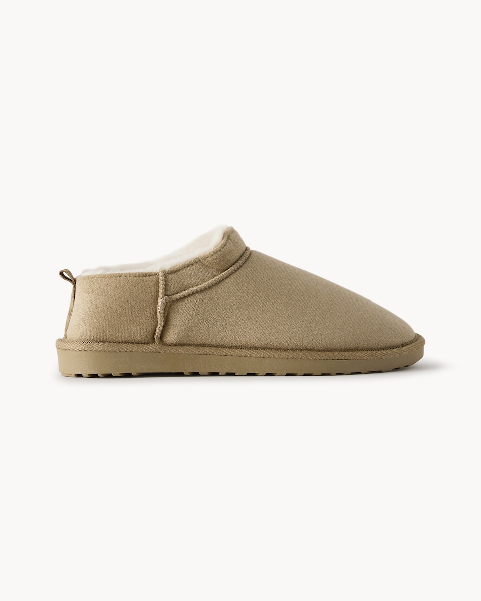 image 1 of F&F Faux Suede Slipper Boots in Tan