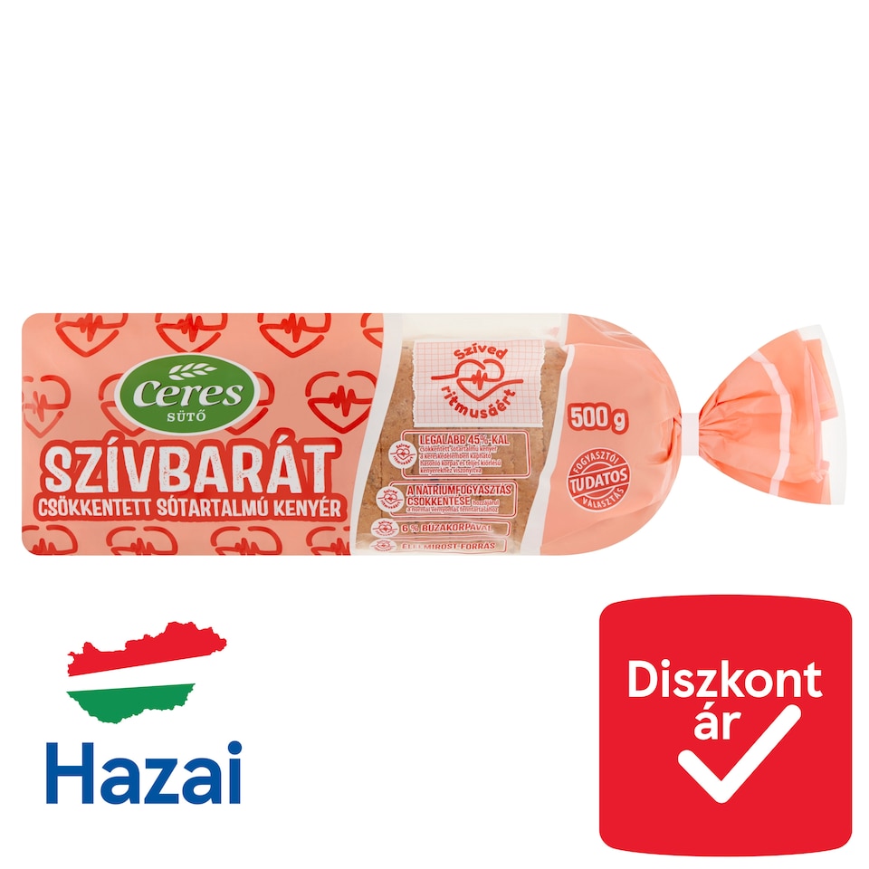 Ceres Szívbarát csökkentett sótartalmú kenyér 500 g  1. kép