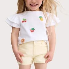 F&F Girls Pure Cotton Denim Shorts in Yellow