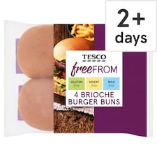 Tesco Free From Brioche Burger Buns 4 pack