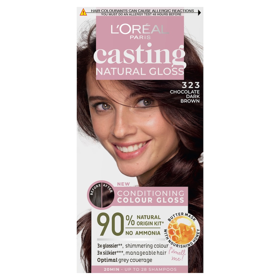 image 1 of L'Oreal Paris Casting Natural Gloss 323 Chocolate Dark Brown Semi-Permanent Hair Dye