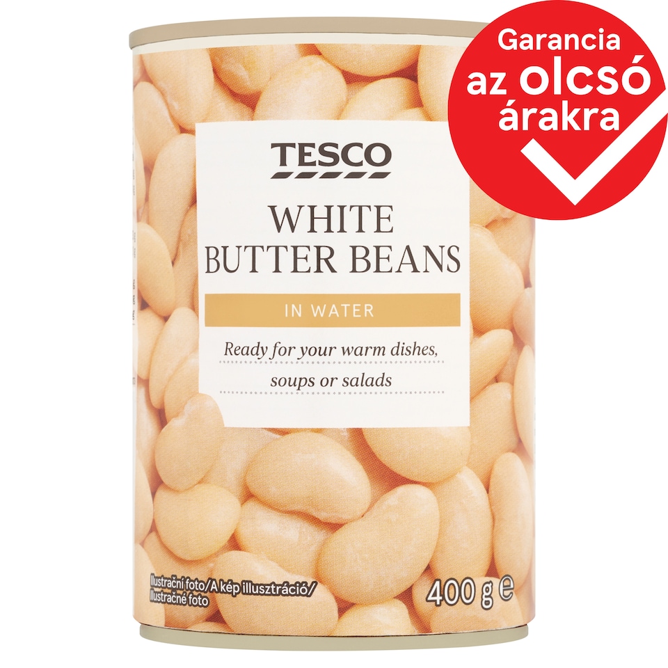Tesco fehér vajbab vizes lében 400 g