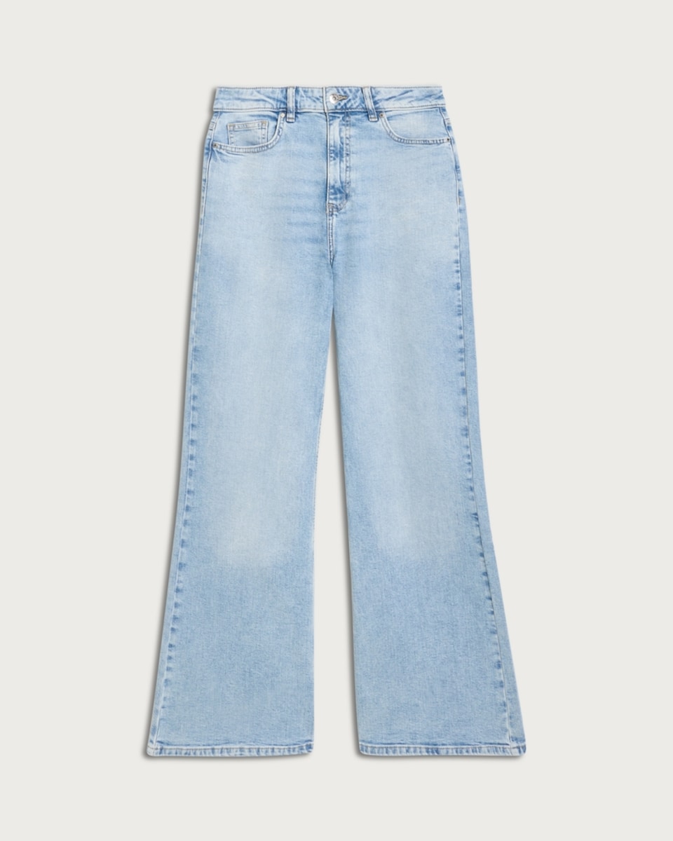 image 1 of F&F High Rise Flared Jeans in Blue