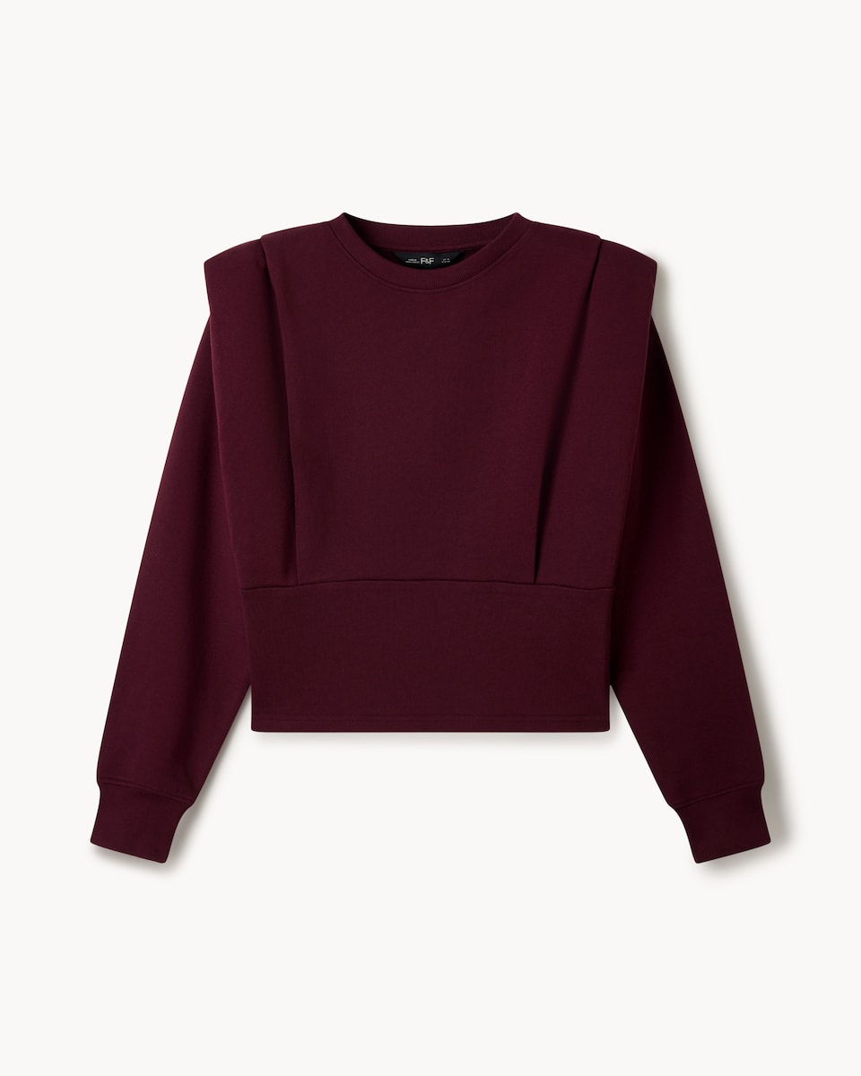 image 1 of F&F Pure Cotton Shoulder Pad Sweatshirt in Purple