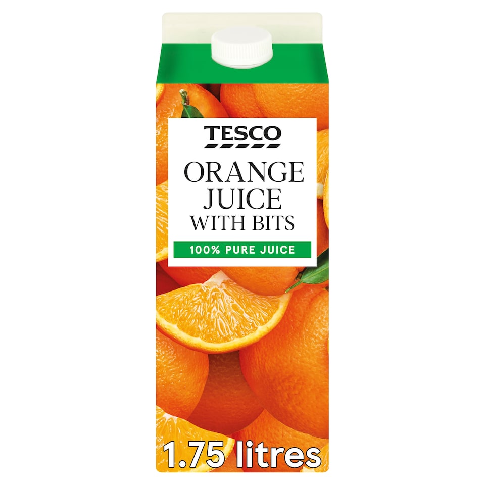 Tesco 100% Pure Squeezed Orange Juice With Bits 1.75 L